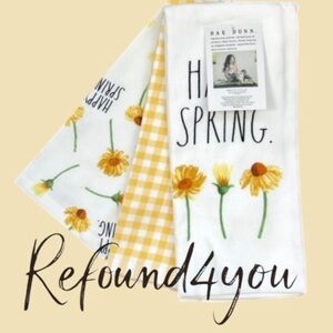 Rae Dunn - ‘Spring Flowers 🌼’ Dish Towels (3). NWT. Firm! Last one!
